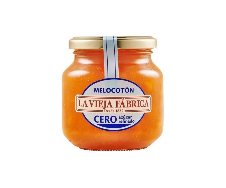 Mermelada de melocotón cero azúcar refinado 280 gr La Vieja Fábrica