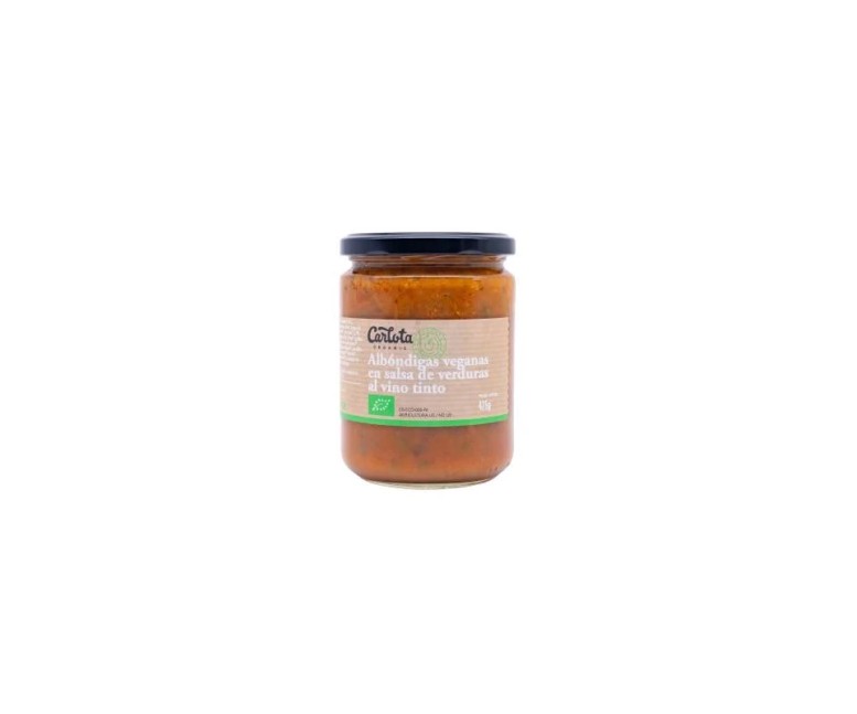 Albóndigas en salsa de tomate y vino tinto 425 gr Carlota Organic