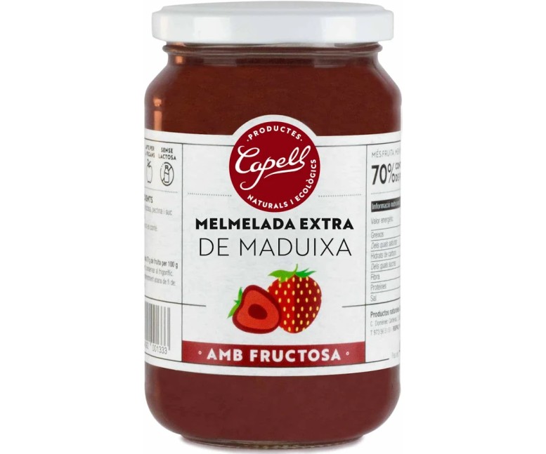 Mermelada de fresa con fructosa 400 gr Capell
