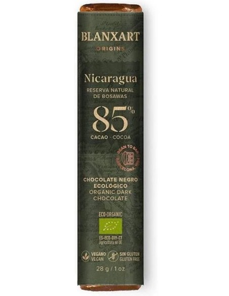 Chocolate negro 85 % nicaragua eco 28 gr Blanxart