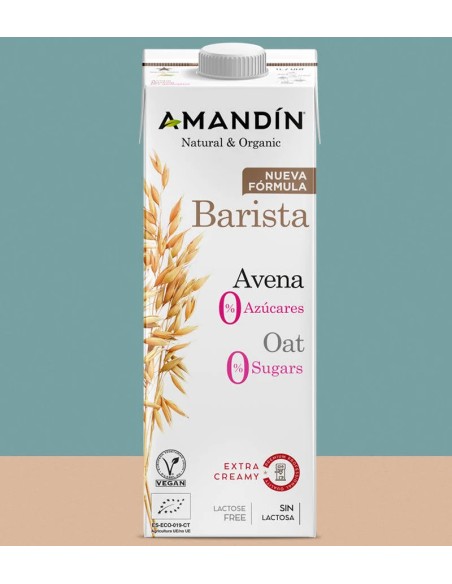 Bebida vegetal de avena barista 0% azúcar 6 uds - 1 l Amandin