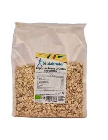 Copos de avena gruesos sin gluten 500 gr Biolabrador