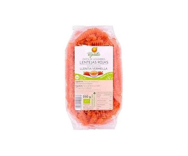 Espirales de lentejas rojas bio sg 250 gr Vegetalia