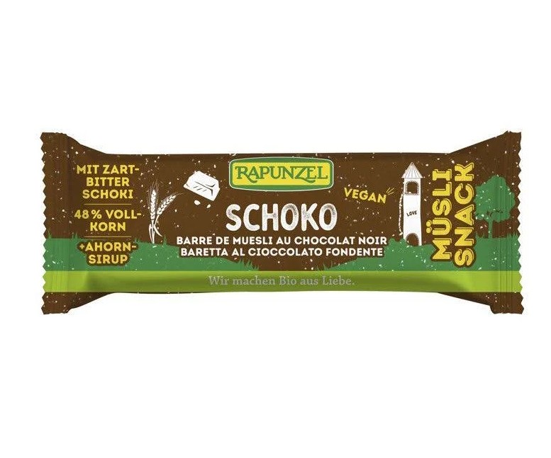 Barrita muesli con chocolate negro bio 50 gr Rapunzel