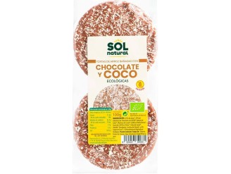 Tortas de arroz con chocolate y coco bio