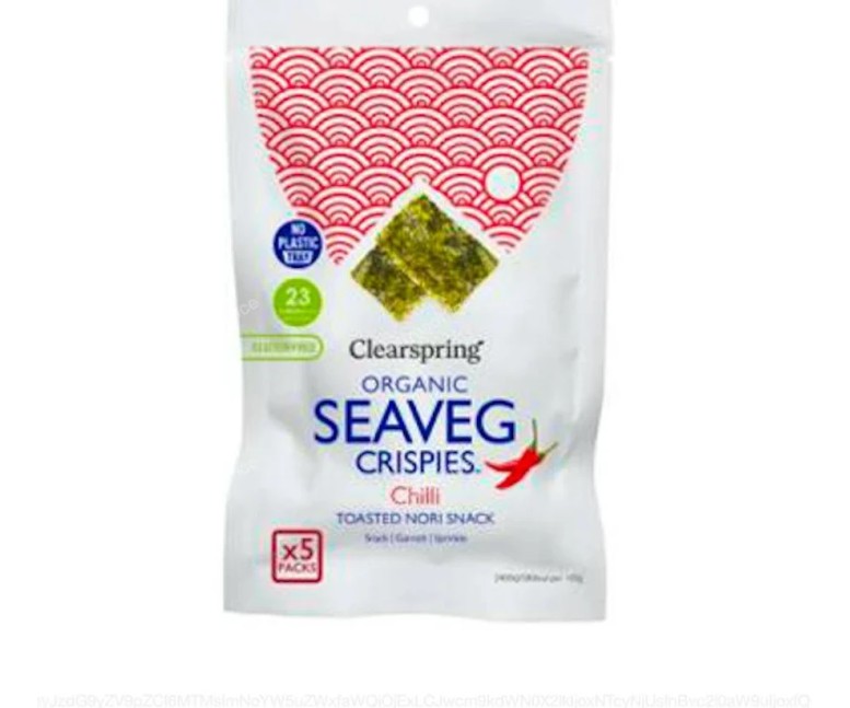 Alga nori tostada con chili multipack snack 5 uds - 4 gr Clearspring