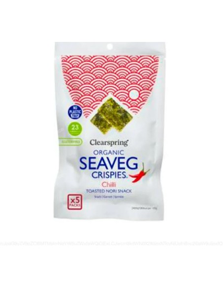 Alga nori tostada con chili multipack snack 5 uds - 4 gr Clearspring
