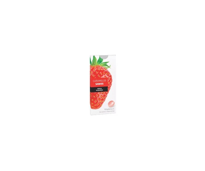 Caramelos balsám s/azúcar fresa vit c blister 22 gr Sawes