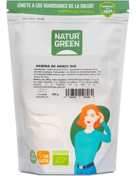 Harina de arroz bio sg 500 gr NaturGreen