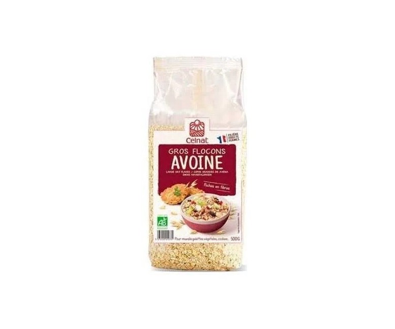 Copos de avena gruesos bio 500 gr Celnat