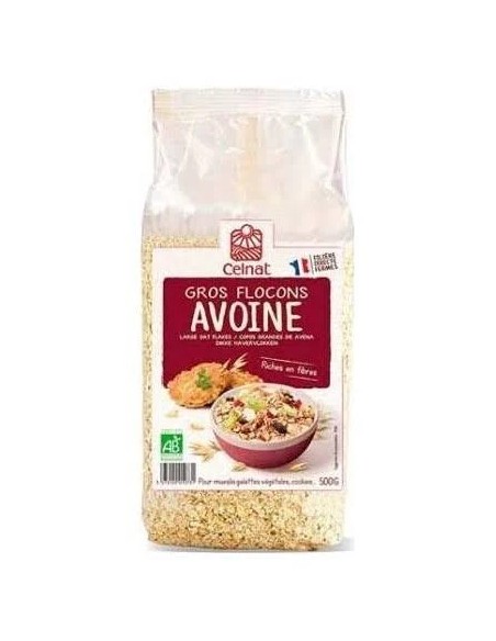Copos de avena gruesos bio 500 gr Celnat