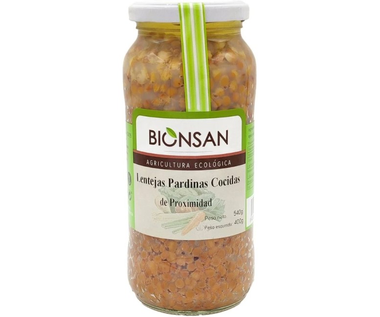 Lentejas marrones cocidas eco 400 gr Bionsan