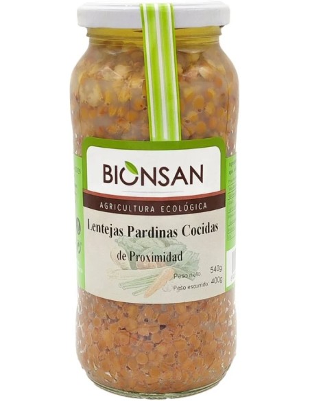 Lentejas marrones cocidas eco 400 gr Bionsan