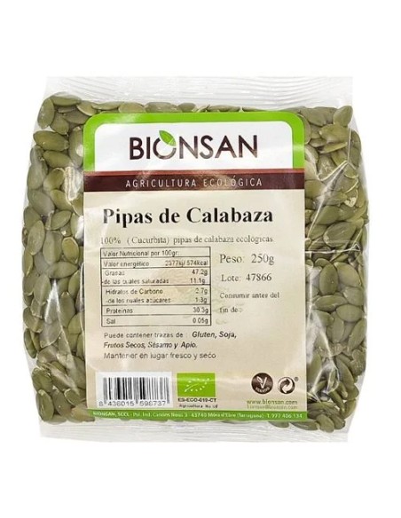 Pipas de calabaza cucurbita eco 250 gr Bionsan