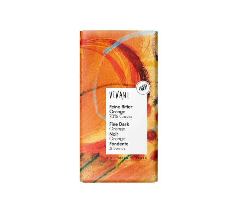 Chocolate negro 70% con naranja bio vegan 100 gr Vivani
