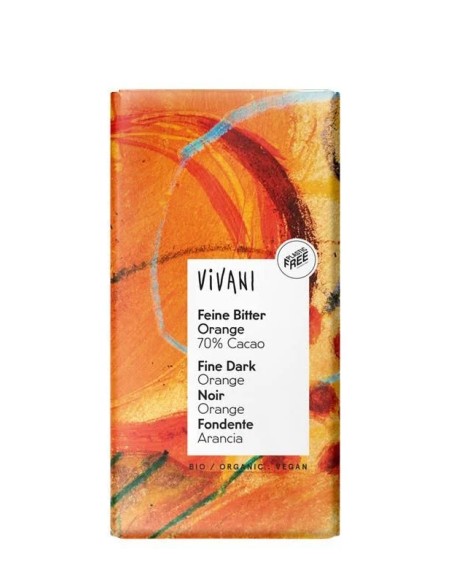 Chocolate negro 70% con naranja bio vegan 100 gr Vivani