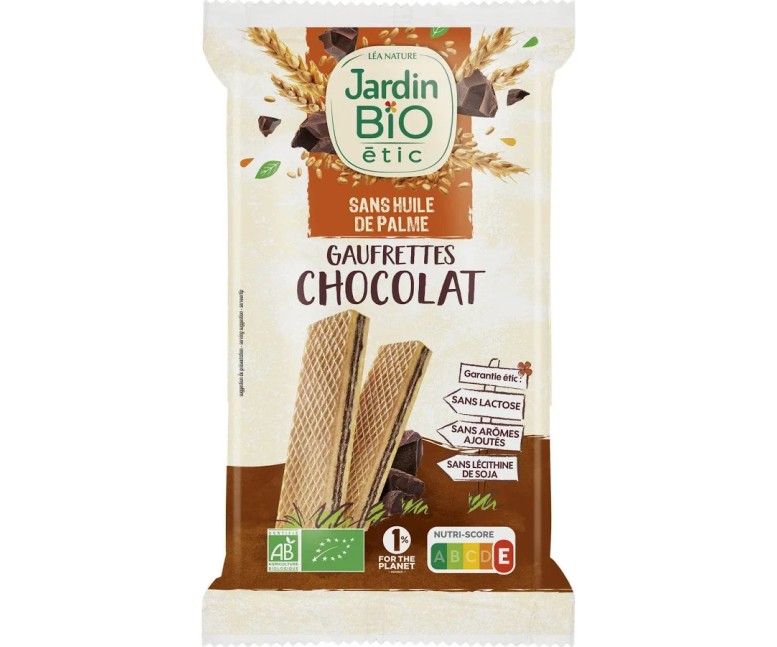 Wafers de chocolate bio vegan 200 gr Jardin Bio