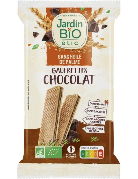 Wafers de chocolate bio vegan 200 gr Jardin Bio