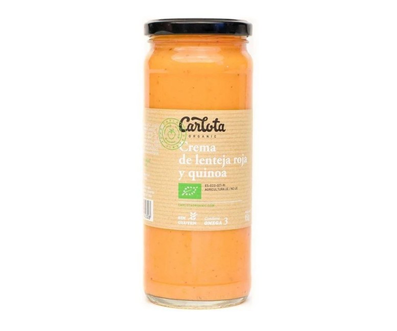 Crema de lenteja roja y quinoa eco sg vegan 450 gr Carlota Organic