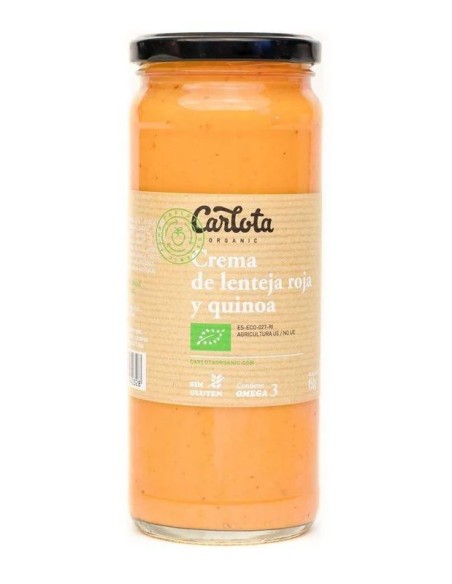 Crema de lenteja roja y quinoa eco sg vegan 450 gr Carlota Organic