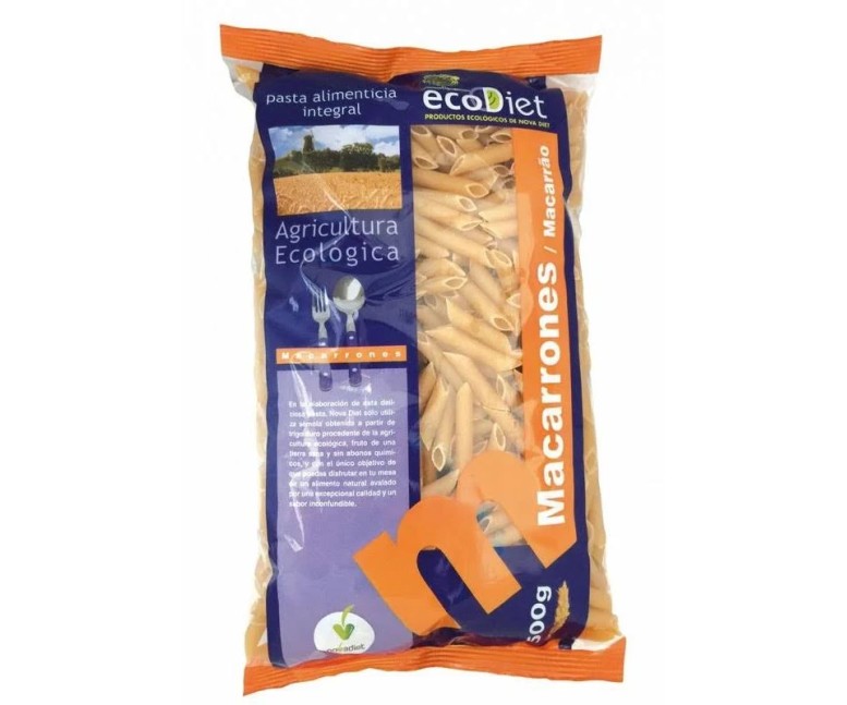 Macarrones integrales Ecodiet 500 gr Nova Diet