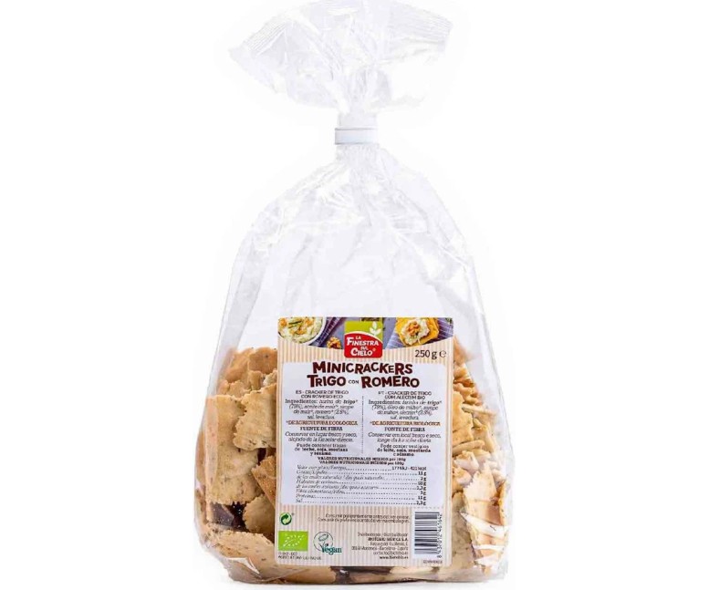 Mini crackers de trigo con romero bio 250 gr La Finestra sul Cielo