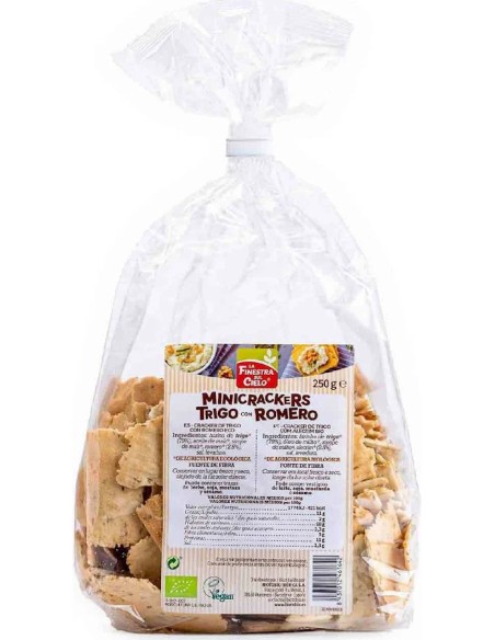 Mini crackers de trigo con romero bio 250 gr La Finestra sul Cielo