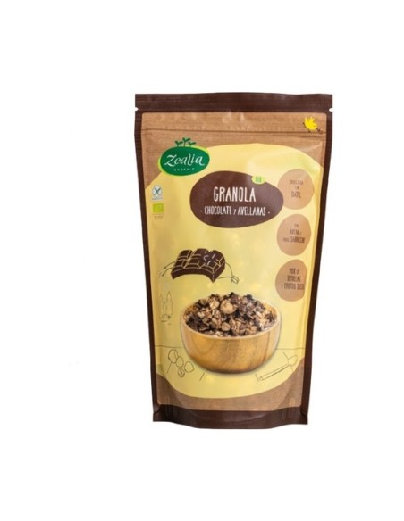 Granola de chocolate y avellanas bio sin gluten 300 g Zealia