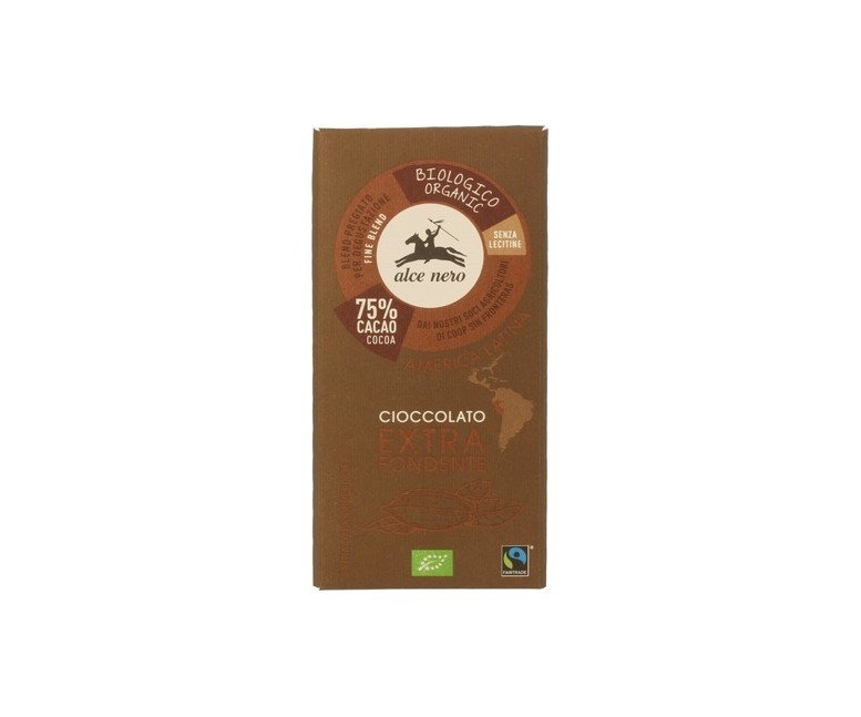 Chocolate con 75% de Cacao 100 g Alce Nero