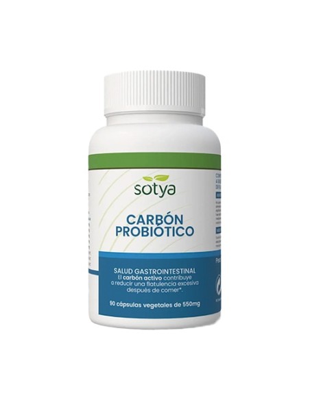 Carbón probiótico (salud gastrointestinal) 90 cápsulas vegetales de 550mg Sotya