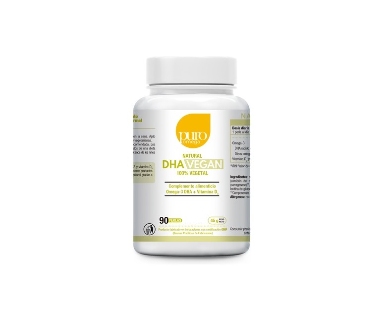 Natural DHA Vegan 90 perlas Puro Omega