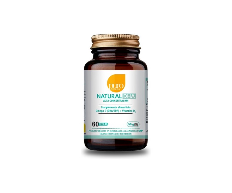 Natural DHA Alta Concentración 60 perlas Puro Omega