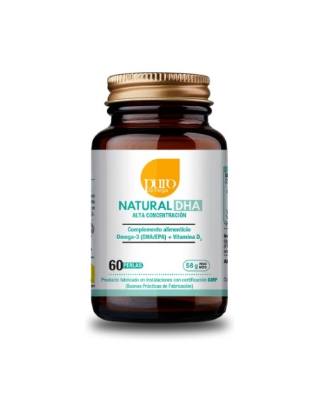 Natural DHA Alta Concentración 60 perlas Puro Omega