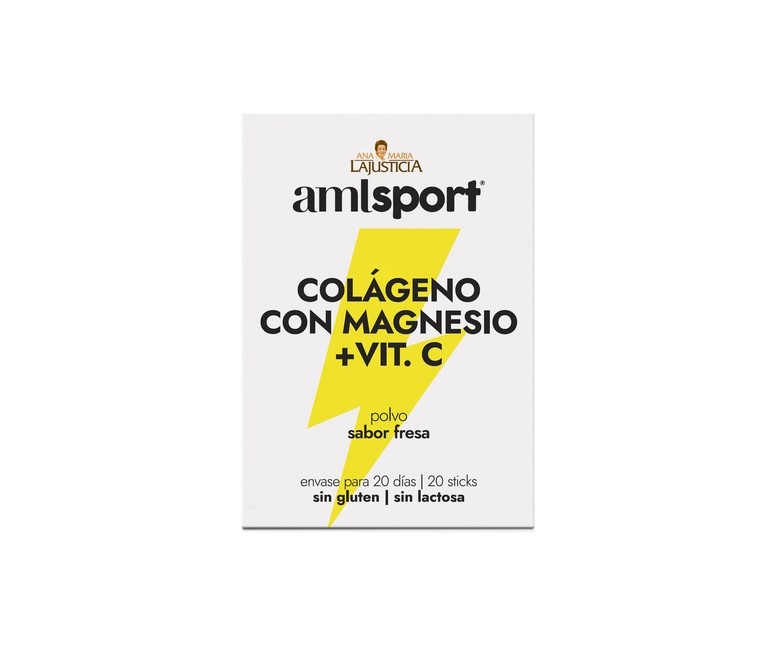 amlsport® colágeno con magnesio 20 sticks de 5g (Fresa) Ana Maria Lajusticia®