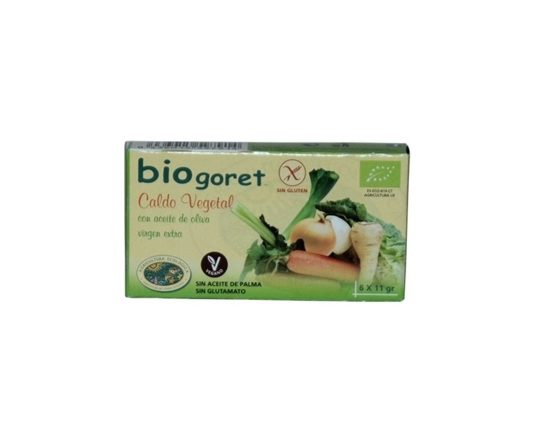 Caldo Vegetal En Cubitos Eco 6 unidades de 11g Bio Goret