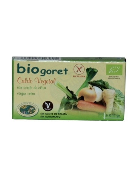 Caldo Vegetal En Cubitos Eco 6 unidades de 11g Bio Goret