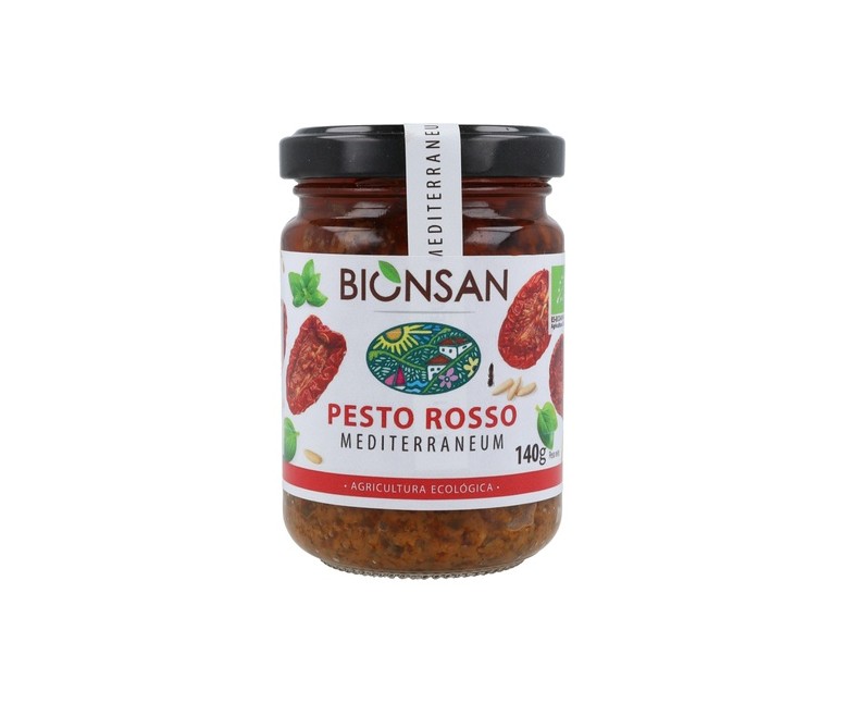 Pesto rosso con piñones 140 g Bionsan