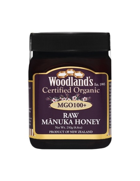 Miel de Manuka MGO100+ Bio RAW monofloral 250 g Woodland's