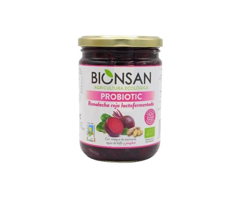 Remolacha roja con jengibre lactofermentada 420 g Bionsan