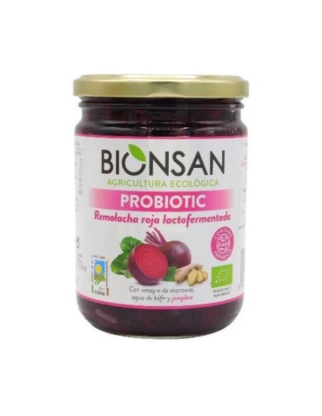 Remolacha roja con jengibre lactofermentada 420 g Bionsan