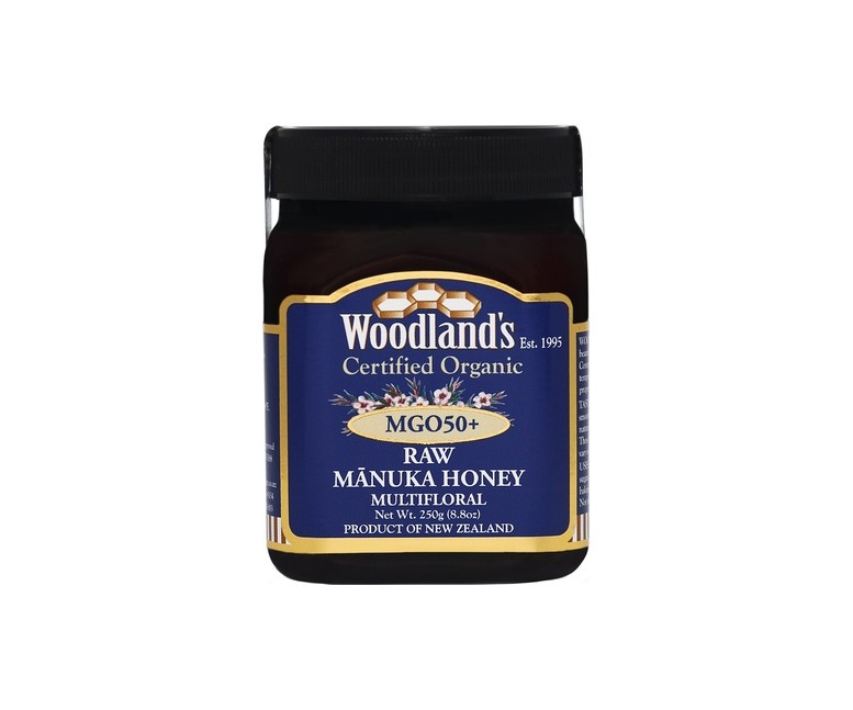 Miel de Manuka MGO50+ Bio RAW multifloral 250 g Woodland's