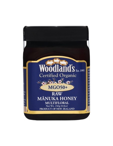 Miel de Manuka MGO50+ Bio RAW multifloral 250 g Woodland's