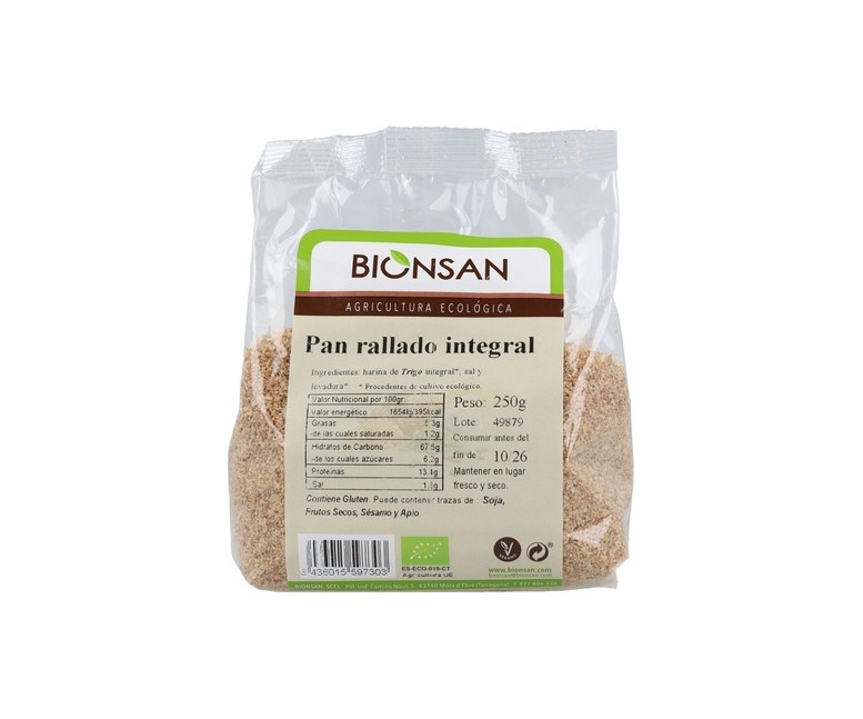Pan rallado integral 250 g de polvo Bionsan