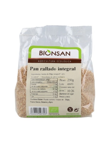 Pan rallado integral 250 g de polvo Bionsan