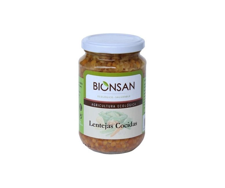 Lentejas pardinas cocidas Eco 220 g Bionsan