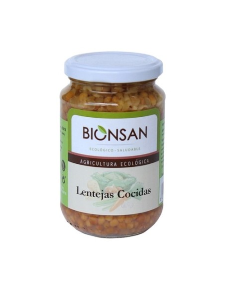 Lentejas pardinas cocidas Eco 220 g Bionsan
