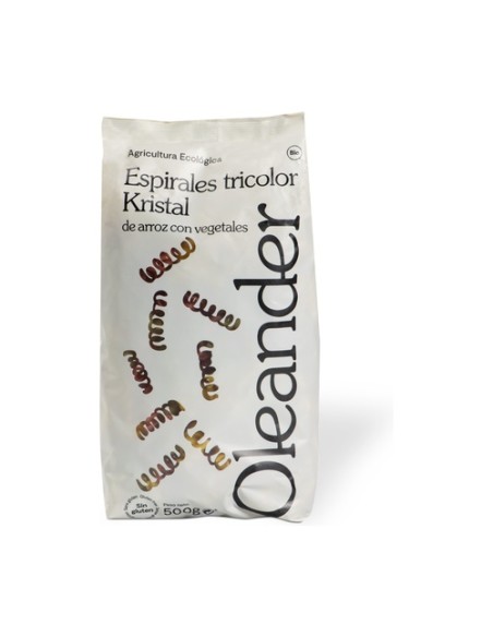 Espirales tricolor Kristal de arroz con vegetales bio 500 g Oleander