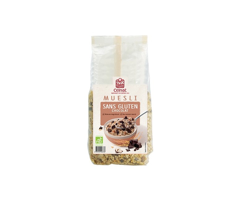 Muesli de chocolate sin gluten 375 g Celnat