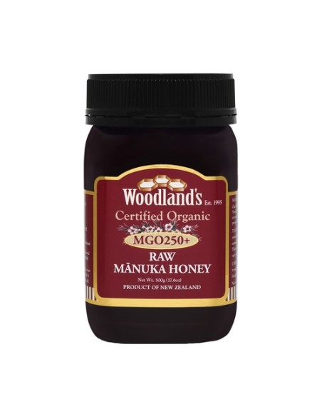 Miel de Manuka MGO250+ Bio RAW monofloral 500 g Woodland's