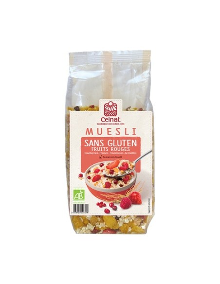 Muesli de frutos rojos Bio sin gluten 375 g (Frutos rojos) Celnat